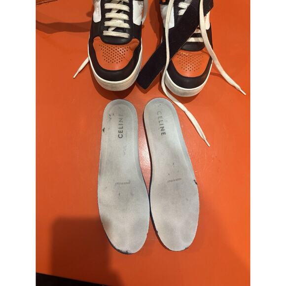 CELINE ORANGE BLACK CT-03 HIGH TOP SNEAKERS, Size EU41 US8.5 - Picture 7 of 8